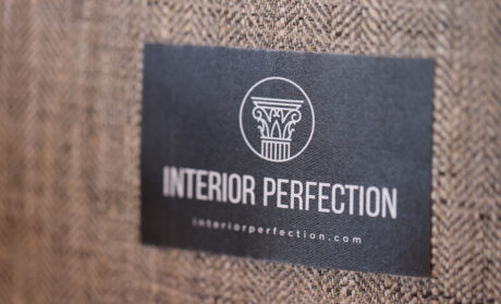 Tag designed for Interior Perfection, an interior designer and luxury furniture store located in Hiawatha, Iowa. Interior Perfection Tag