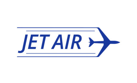 Logo updated for Jet Air, an aviation services company that provides aircraft charter, aircraft sales, aircraft maintenance, aircraft management, flight training, medical flights and FBO facility management. Jet Air Logo