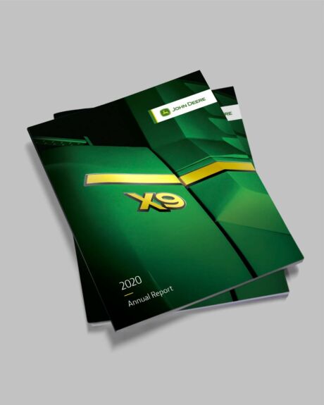 Annual report designed for John Deere, a smart industrial equipment manufacturer located in Moline, Illinois. John Deere Annual Report