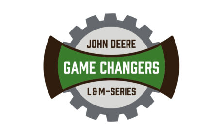 Badge designed for John Deere Forestry's L & M Model launch, designed for John Deere Forestry and utilized across North America. John Deere Forestry L&M badge