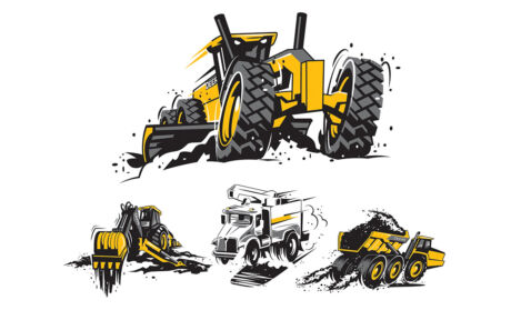 Series of Illustations designed for John Deere Construction and utilized by John Deere Construction nationwide as give-away sticker sheets for kids. John Deere Construction stickers
