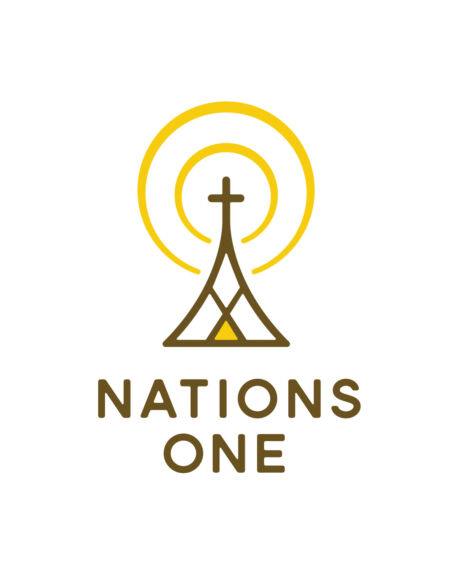 Logo designed for Nations One, a nonprofit organization that uses radio stations to bring the hope of the Gospel to First Nation communities located in remote regions of Northern Canada. Nations One logo