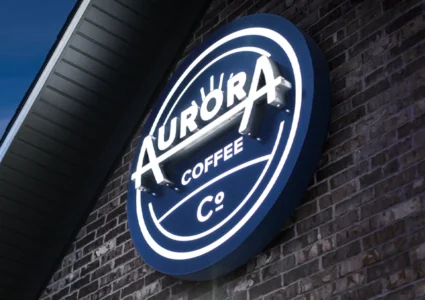 Aurora Coffee Co exterior sign