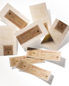 Business cards designed to represent Cedar Ridge Distillery, a craft distiller located in the Eastern Iowa Corridor near Swisher, Iowa. Cedar Ridge Distillery business cards