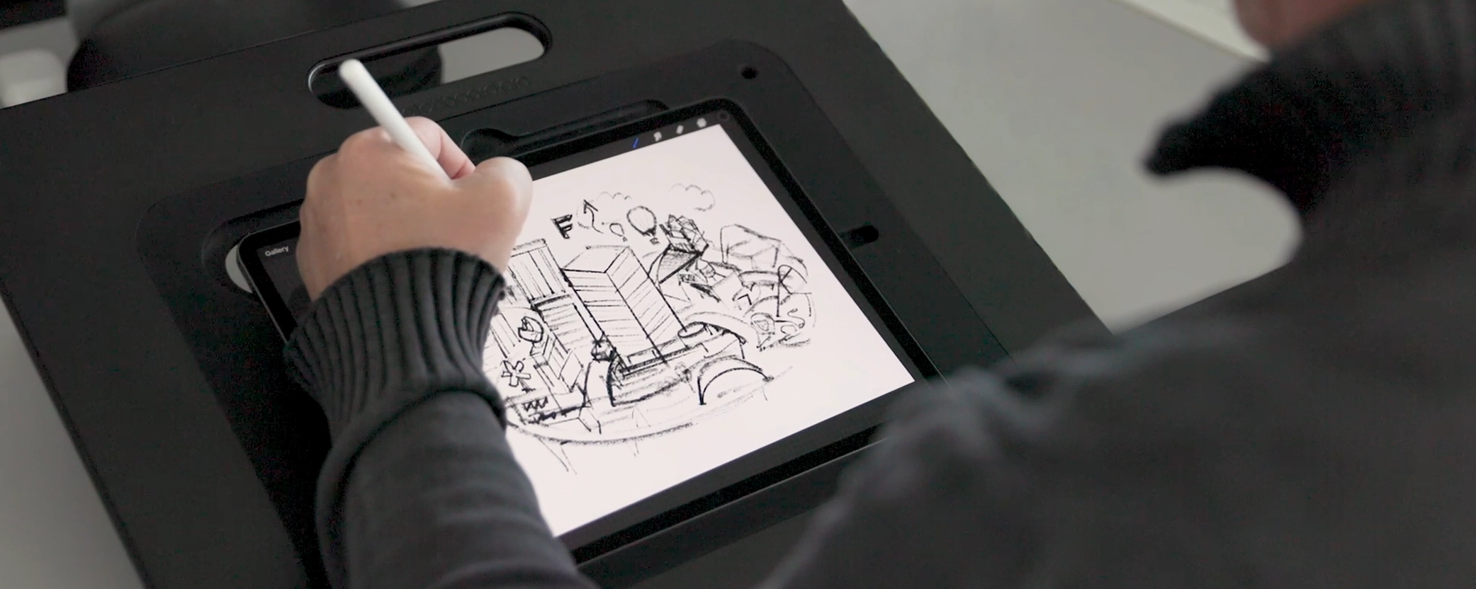 Sketching on a digital iPad