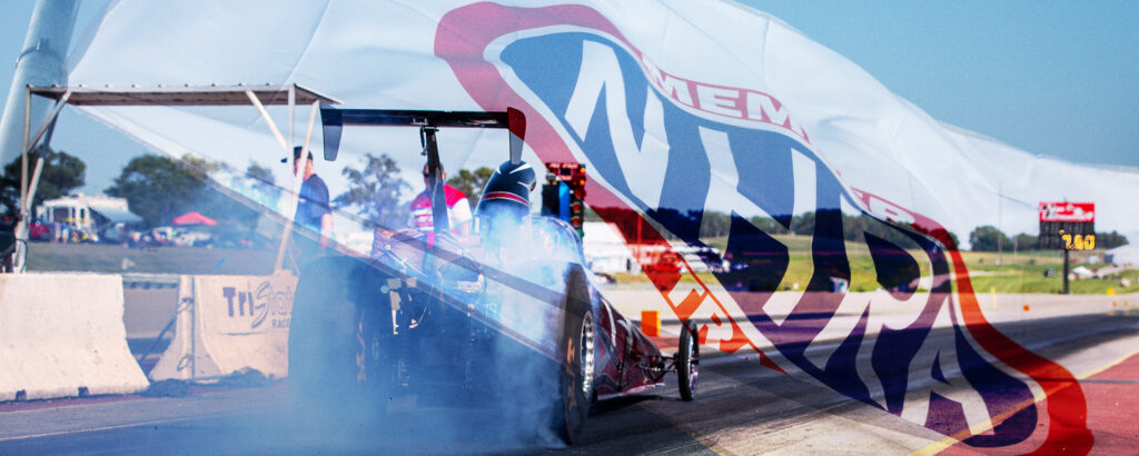 Dragster and NHRA flag