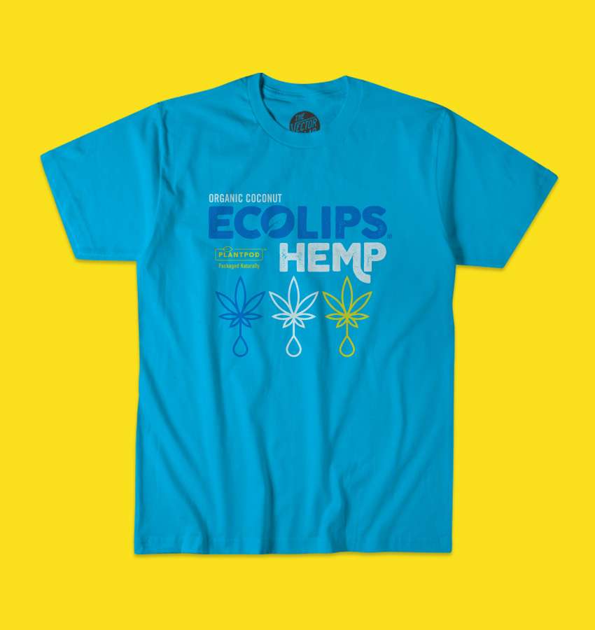 Eco Lips branded blue t-shirt