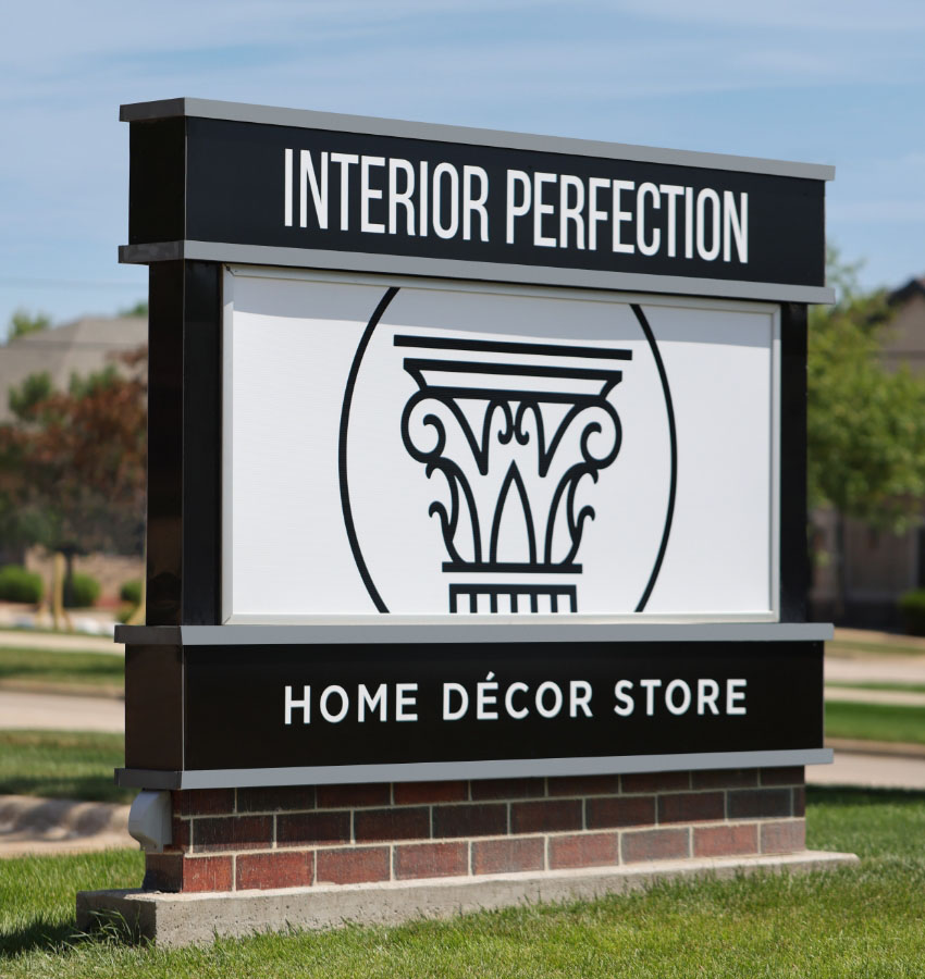 Interior Perfection monument sign