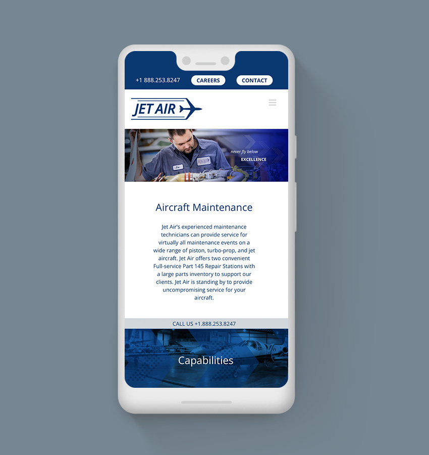 Jet Air web mobile