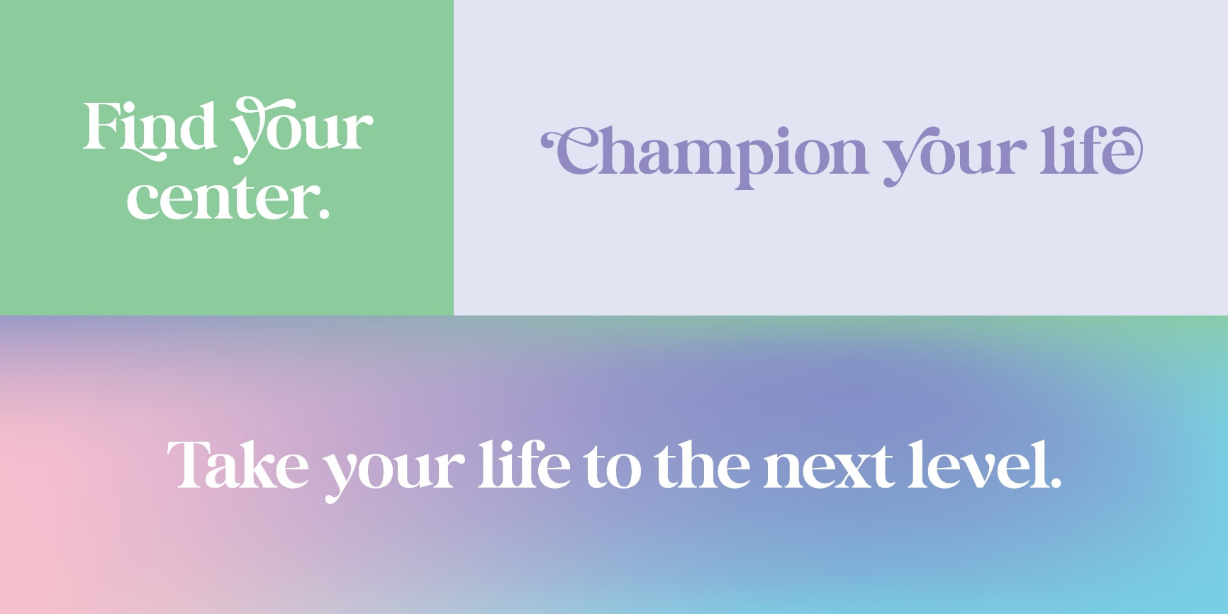 Lifewell font and gradient tagline combinations