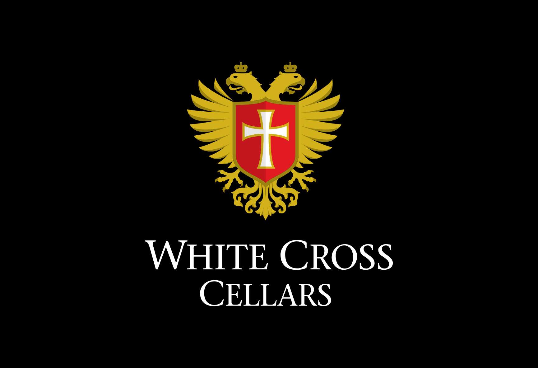 White Cross Cellars logo on a black background
