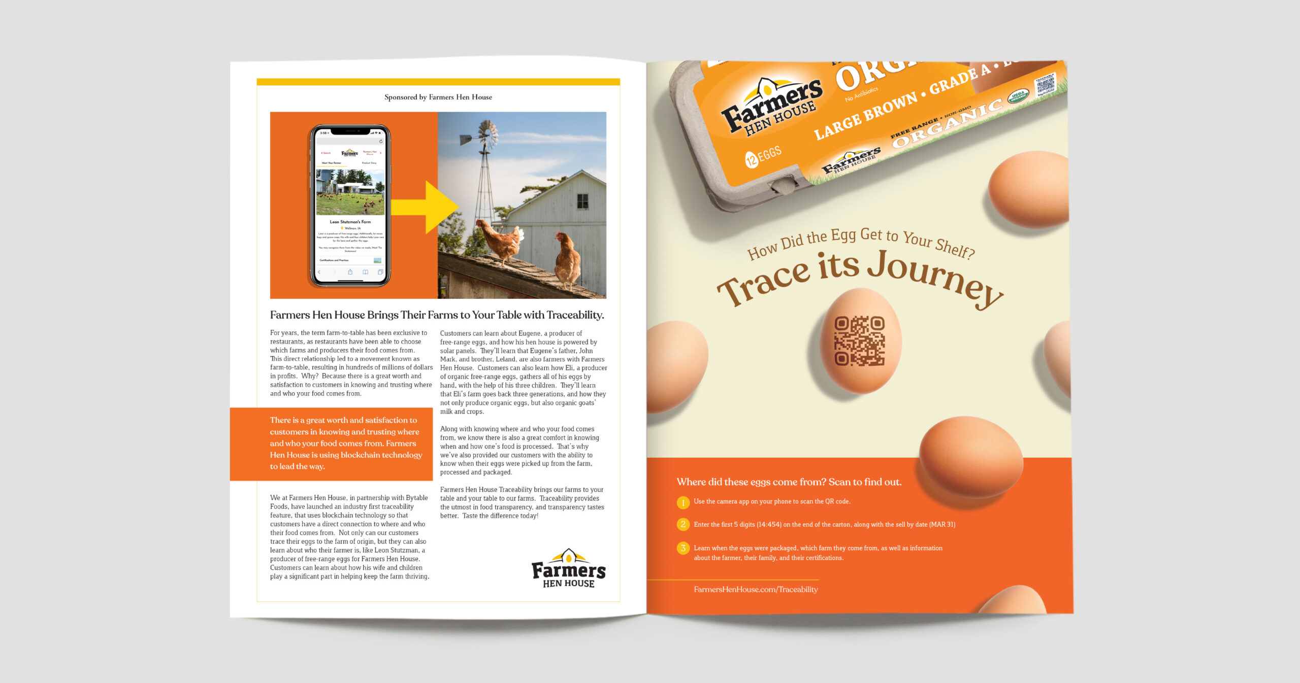 Farmers Hen House egg traceability brochure