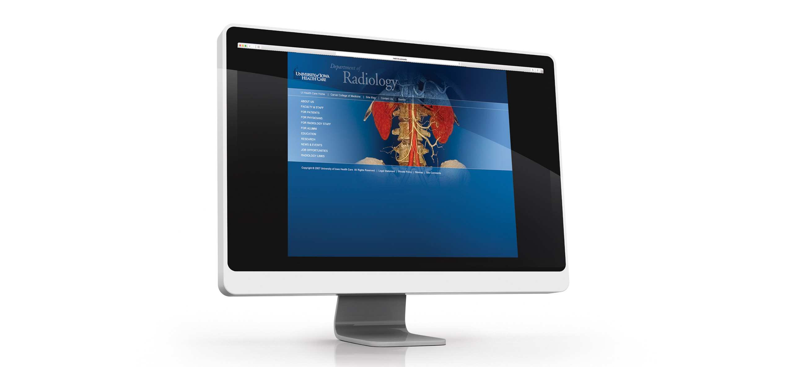 University of Iowa Department of Radiology website design