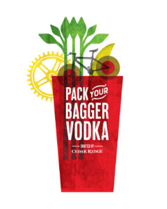 Display graphics designed for Bagger Vodka: an adventurous spirit that gives $1 from every bottle sold to Iowa Trails. Bagger Vodka Display Graphics