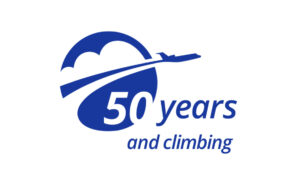 Anniversary mark created for Jet Air, an aviation services company that provides aircraft charter, aircraft sales, aircraft maintenance, aircraft management, flight training, medical flights and FBO facility management. Jet Air 50th Anniversary Logo