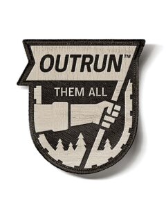 Outrun patch designed for John Deere Forestry, a smart industrial equipment manufacturer located in Moline, Illinois. John Deere Outrun Patch