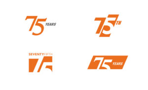 Symbols designed for Rockwell Collins in support of their 75th anniversary of operations, Rockwell Collins being headquartered in Cedar Rapids, Iowa. Rockwell 75-year anniversary mark