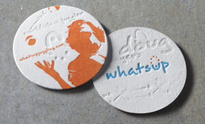 Logo and naming designed for the five-time world champion of juggling, based out of Denver, Colorado. Whatsup logo and expression coasters